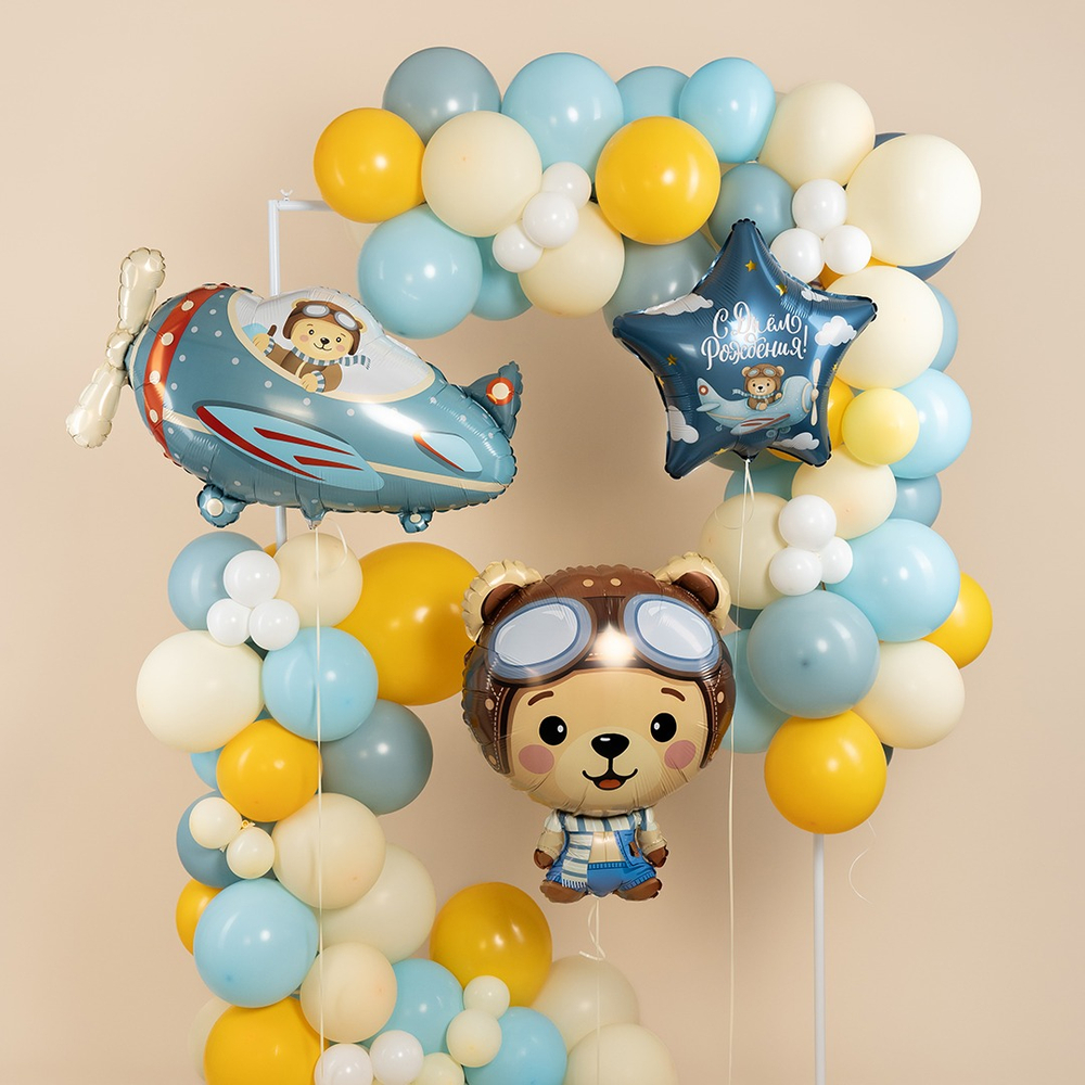 Шар Фигура, Мишка Пилот, 74см