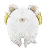 Шар фигура, Мишка с золотыми крылышками, Сатин 58 см