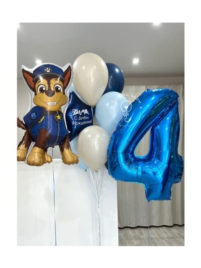 Набор воздушных шаров с цифрой "Щенячий патруль"