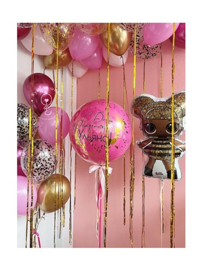 Большой набор воздушных шаров "Кукла LOL Queen Bee"
