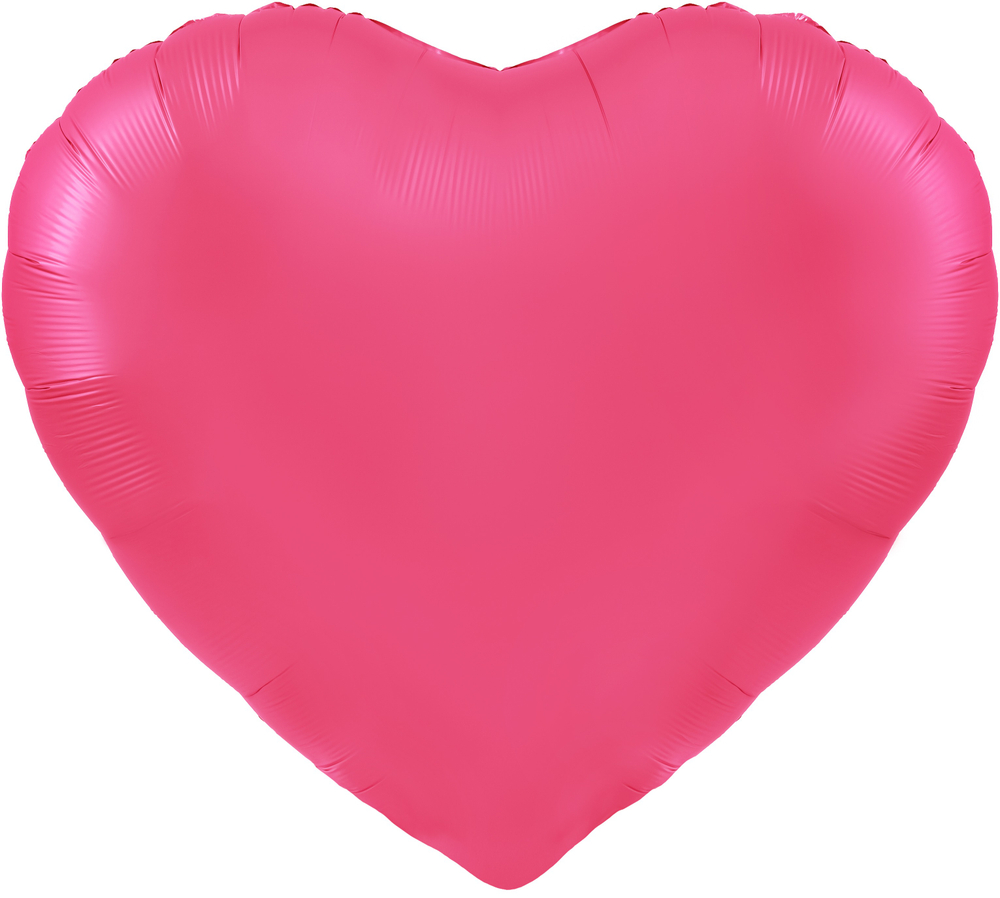 Гигантский шар-сердце ярко-розовый сатин 176 см