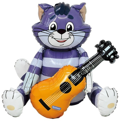 Шар 3D фигура, Матроскин с гитарой, 48см