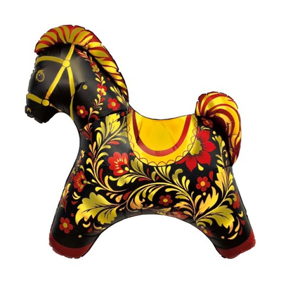 Шар Фигура, Лошадка Золотая роспись, 81 см