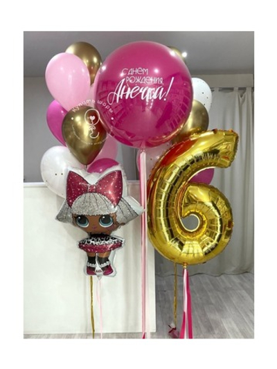 Большой набор воздушных шаров "Кукла LOL DIVA"