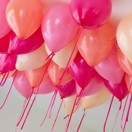 Воздушные шары под потолок "Розовый закат"