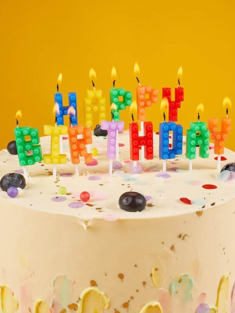 Свечи Буквы Пиксели, Happy Birthday, Ассорти