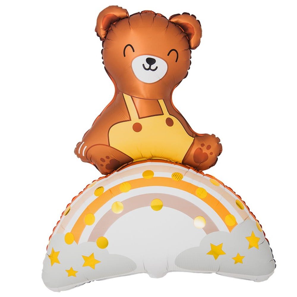 Шар фигура, Мишка на радуге, 105см