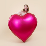 Шар Гигант Сердце, Фуше, Сатин, 176 см