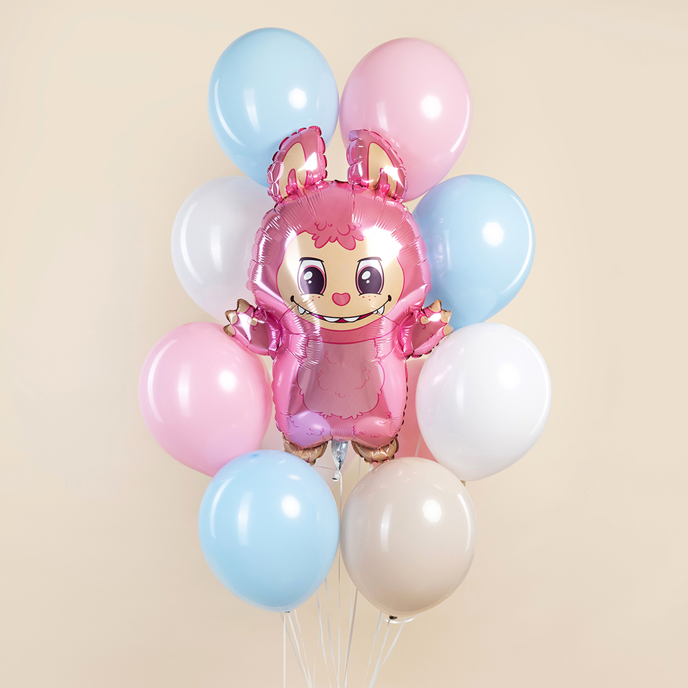 Фольгированный шар-фигура «Плюшевый эльф» розовый 66 см