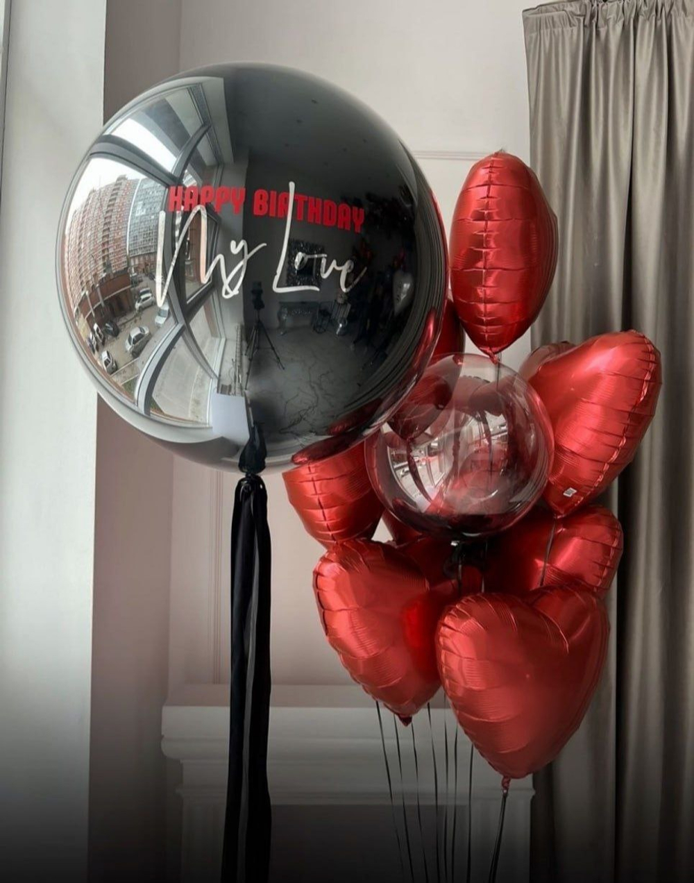 Набор шаров с сердцами для мужчины - романтичный подарок с доставкой