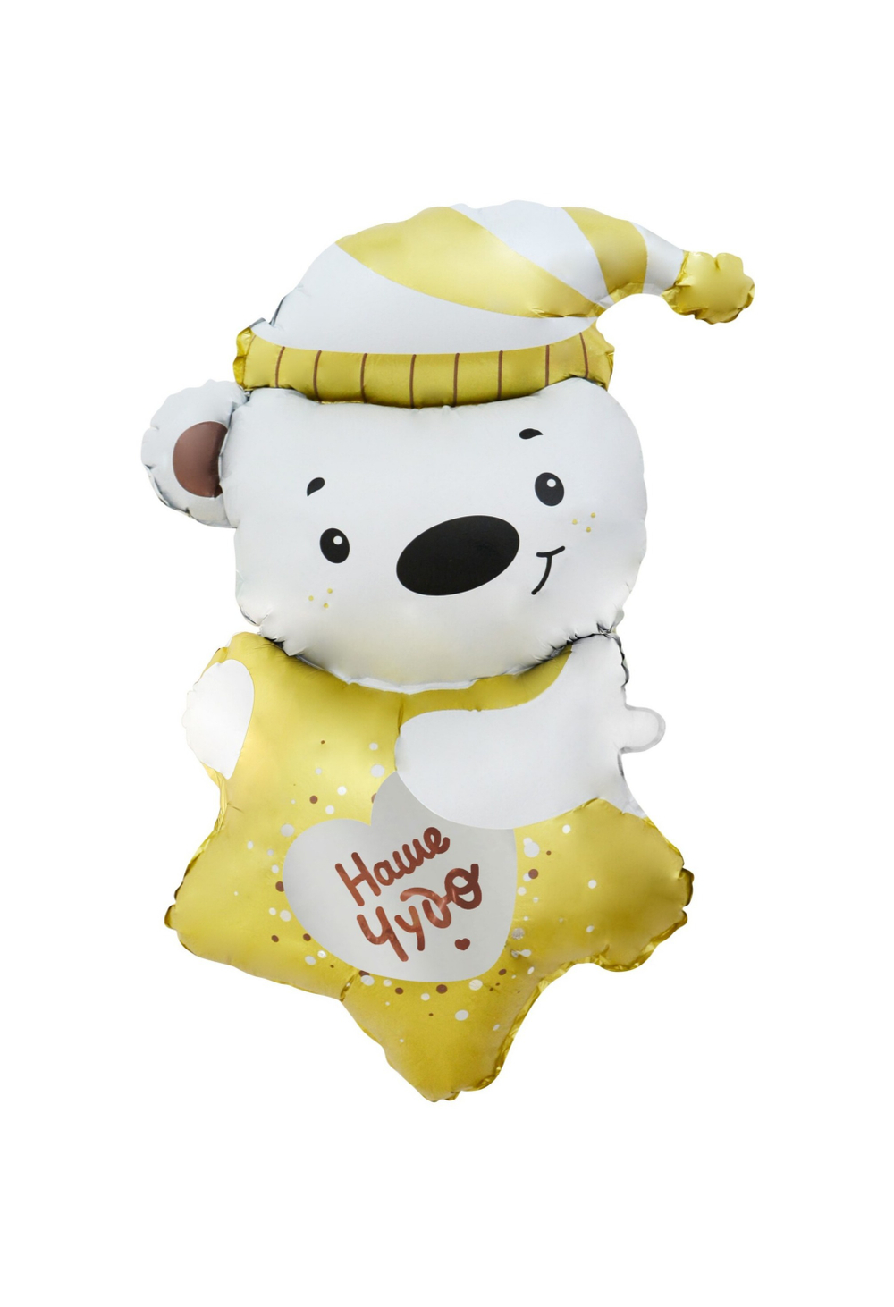 Шар фигура, Мишка со звездочкой, Наше Чудо, Сатин 102 см