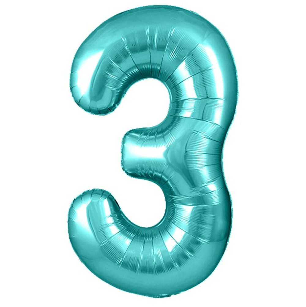 Шар цифра, 3, Тиффани, Металлик 102см