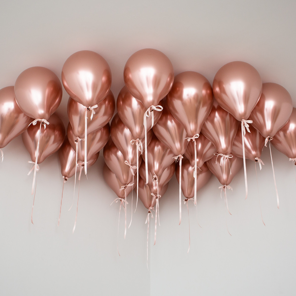 Воздушные шары под потолок "Розово золото"