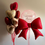 Набор из шаров с прозрачным шаром и сердцами