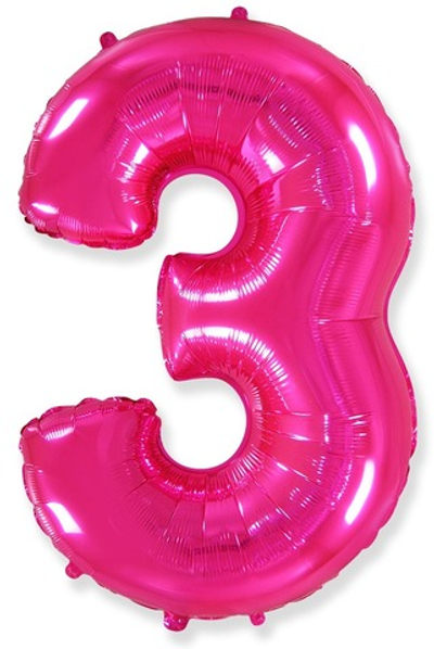 Шар цифра, 3, Фуше 102см
