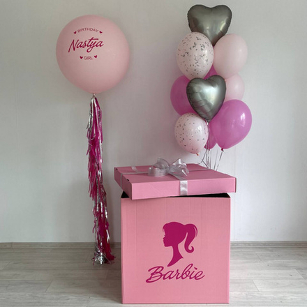Коробка-сюрприз Barbie с розовым гигантом