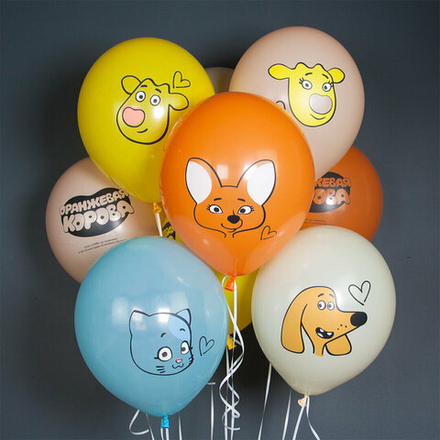 Шар "Оранжевая корова", Ассорти, пастель, 30 см