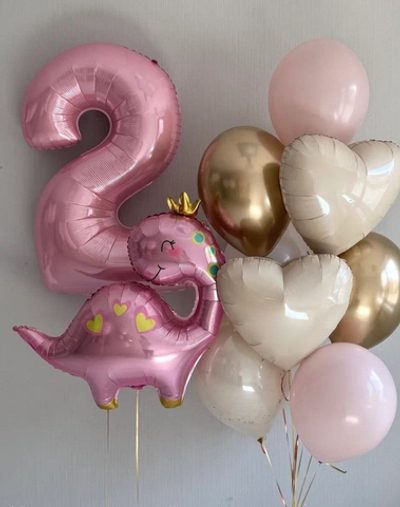 Набор из шаров "Розовый динозаврик"