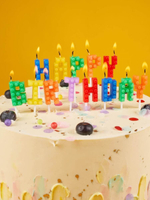 Свечи Буквы Пиксели, Happy Birthday, Ассорти