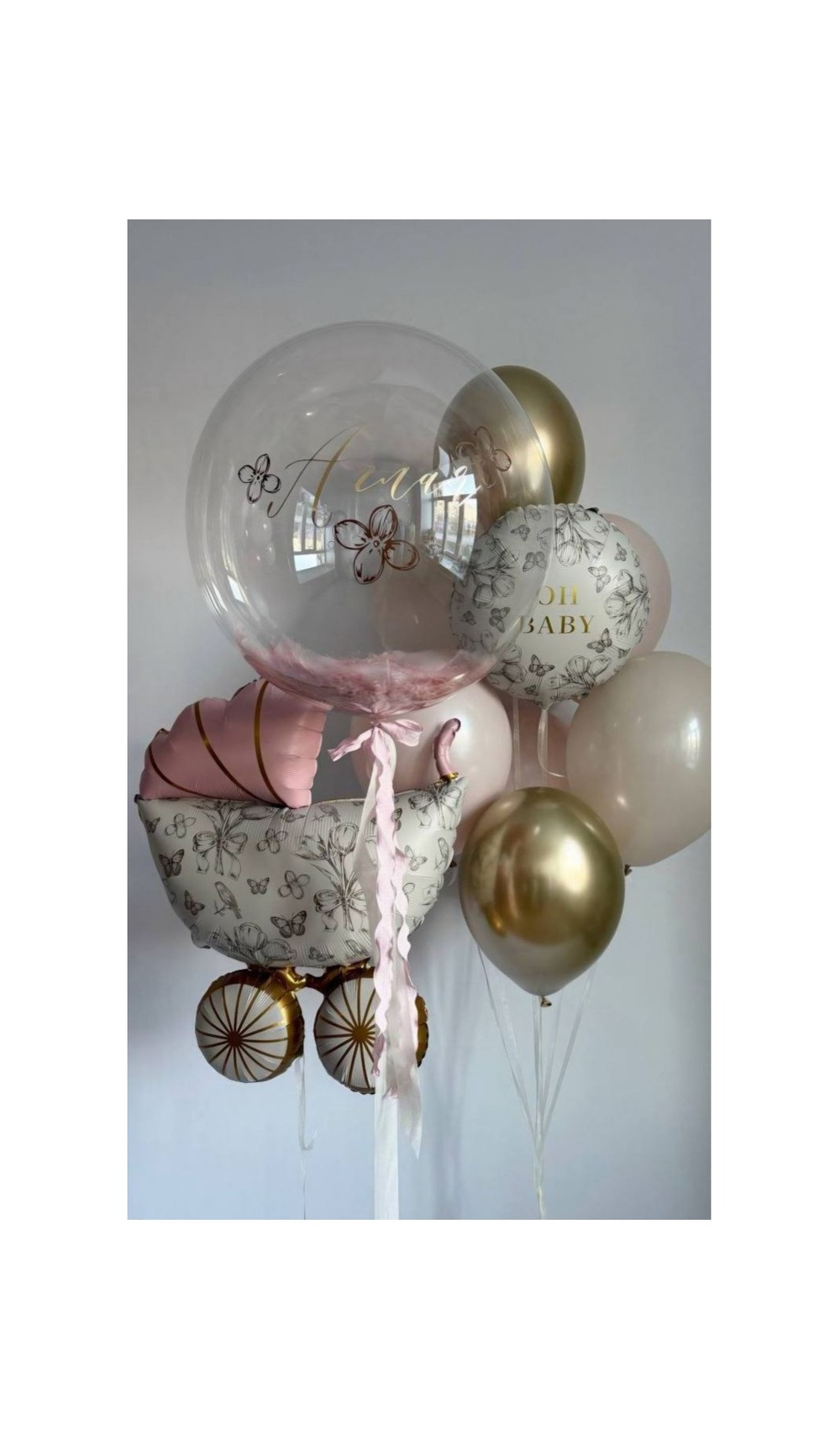 Набор шаров "Ждем девочку" в стиле ретро