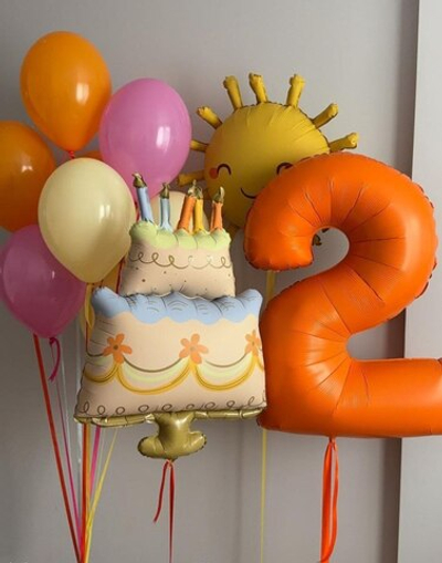 Сет из шаров "Солнышко" с цифрой