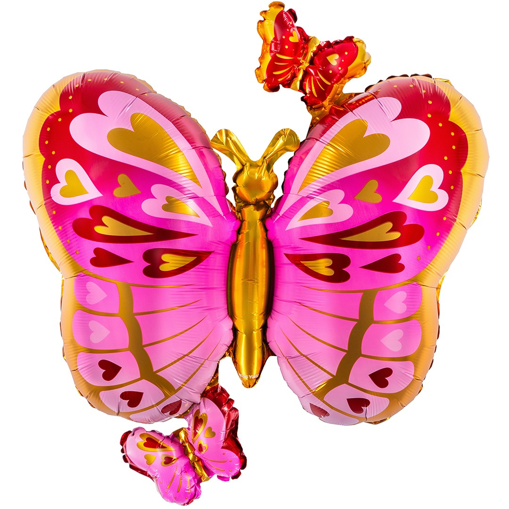 Шар фольгированный Бабочка розовая