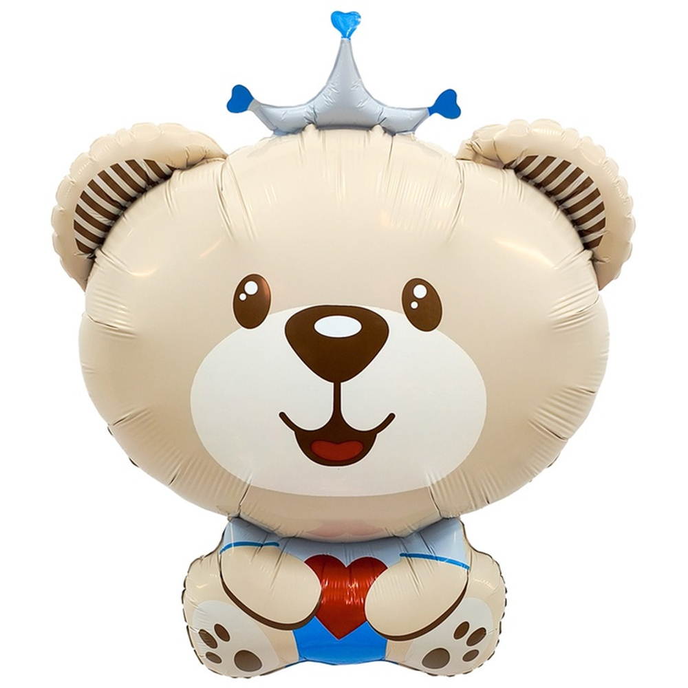 Шар фигура, Мишка принц с сердечком, 82см